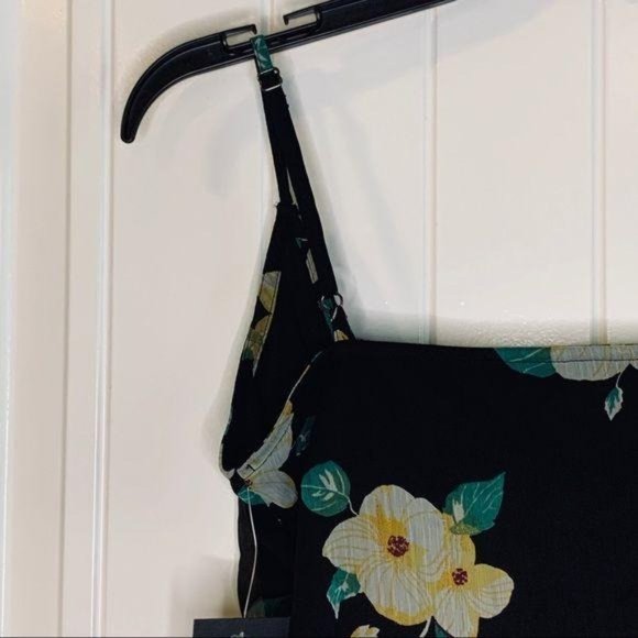 Free Press Black Chinoiserie Floral Mock Wrap Cami - Picture 6 of 12